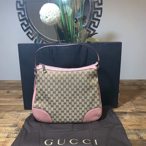 Gucci Handbags - Gucci Original GG Logo Canvas/Leather Hobo Bag